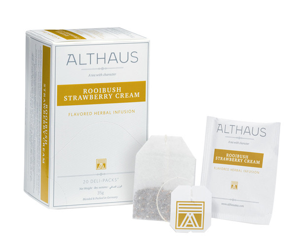 Травяной чай Althaus Rooibush Strawberry Cream в пакетиках 20 шт - фото-2