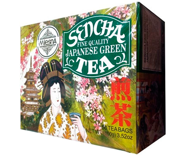 Зеленый чай Сенча в пакетиках Млесна картон 200 г - фото-1