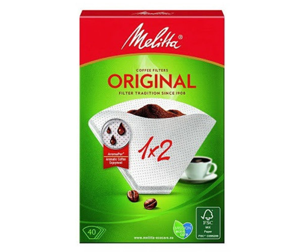 Фильтр-пакет для кофе Melitta Original 1*2 бумажный белый 40 шт