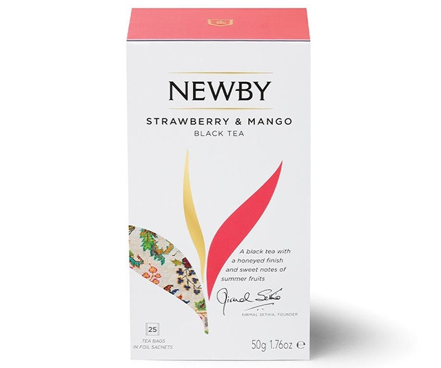 Черный чай Newby Клубника и Манго в пакетиках 25 шт (310130) - фото-3