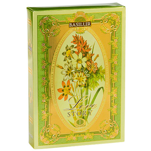 Зеленый чай Basilur Том 1 картон 75г коллекция Любовная история - фото-1