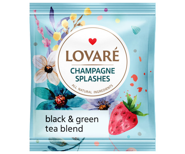 Купаж черного и зеленого чая Lovare Брызги Шампанского в пакетиках 50 шт - фото-2
