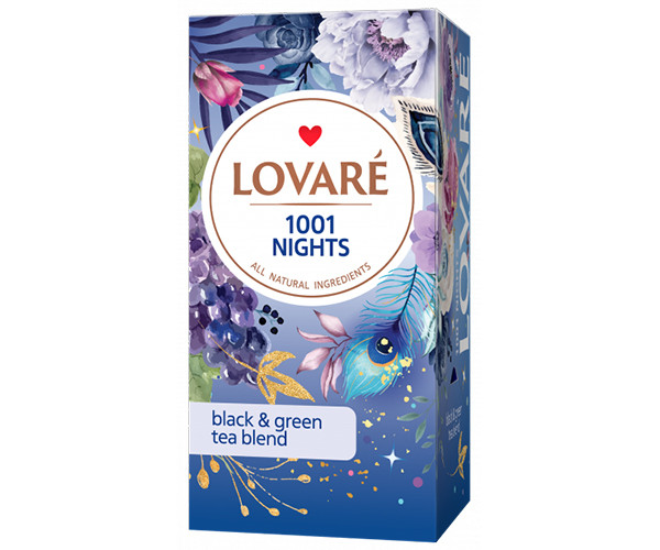 Купаж черного и зеленого чая Lovare 1001 Ночь в пакетиках 24 шт - фото-2
