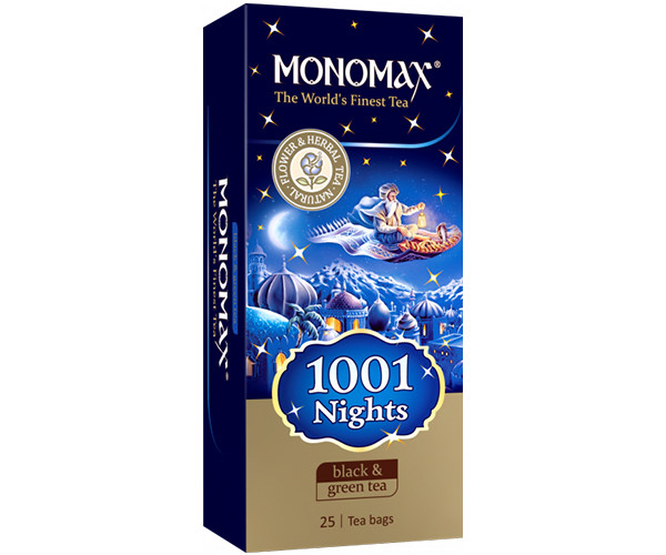 Купаж черного и зеленого чая Мономах 1001 Nights в пакетиках 25 шт - фото-4
