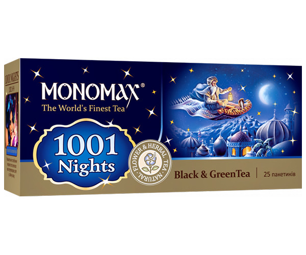 Купаж черного и зеленого чая Мономах 1001 Nights в пакетиках 25 шт - фото-3