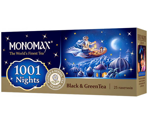 Купаж черного и зеленого чая Мономах 1001 Nights в пакетиках 25 шт - фото-2