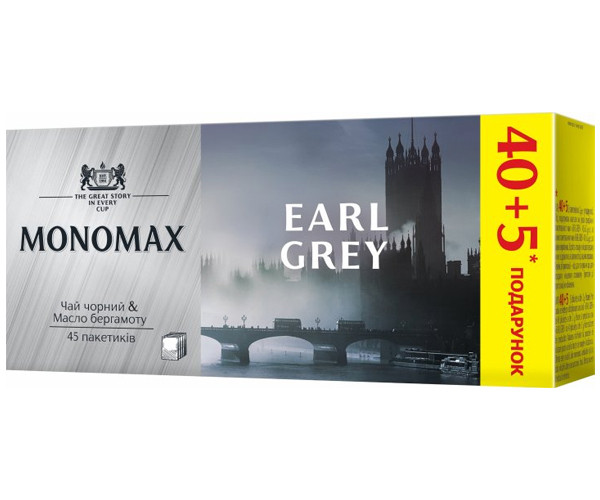 Черный чай Мономах Earl Grey в пакетиках 40+5 шт - фото-2