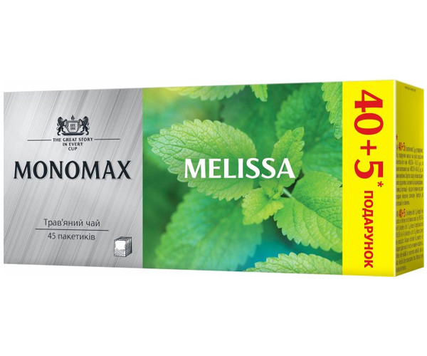 Зеленый чай Мономах Melissa в пакетиках 40+5 шт фото