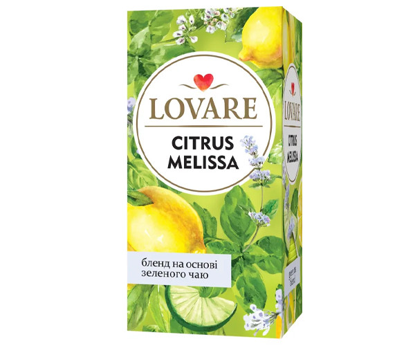 Купаж зеленого и травяного чая Lovare Цитрус Мелисса в пакетиках 24 шт - фото-2