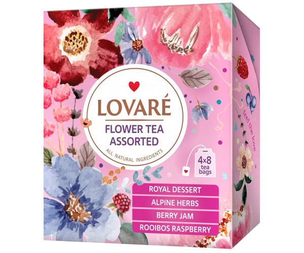 Цветочный чай Lovare Ассорти в пакетиках 32 шт - фото-1
