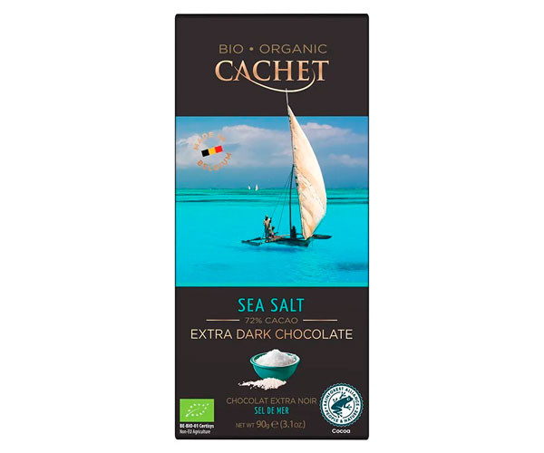 Экстра черный шоколад Cachet 72% Морская Соль Tanzania origin 90 г