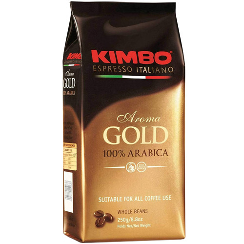 Кофе KIMBO Espresso Aroma gold 100% Arabica в зернах 250 г - фото-1
