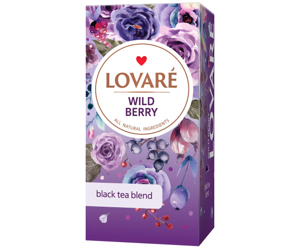 Черный чай Lovare Дикие Ягоды в пакетиках 24 шт - фото-1
