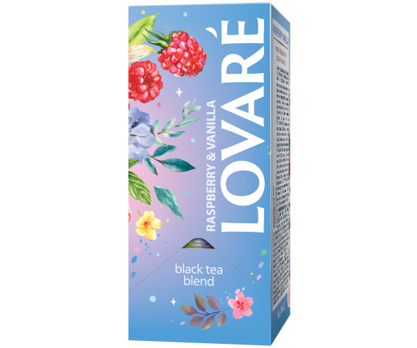 Черный чай Lovare Малина Ваниль в пакетиках 24 шт - фото-3