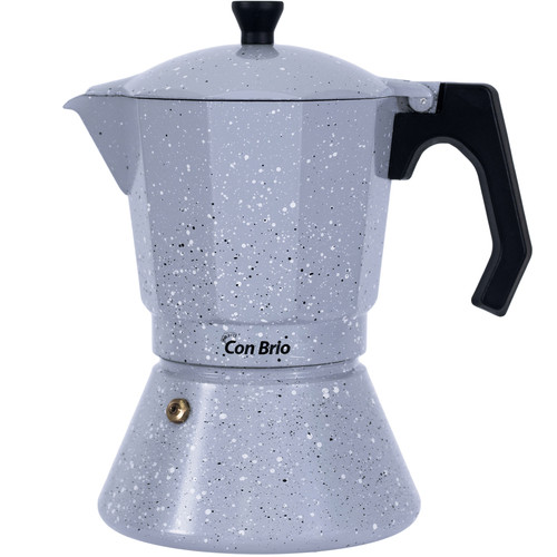 Гейзерная кофеварка Con Brio серая индукционная на 9 порций 450 мл (СВ6709) - фото-1