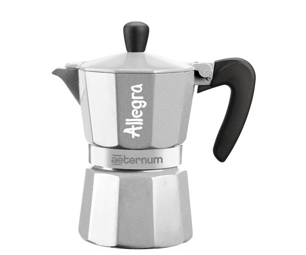 Гейзерная кофеварка Bialetti Allegra Grey на 3 порции 130 мл (0006015) - фото-1