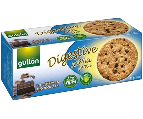 Печенье GULLON Digestive овсяное с шоколадной крошкой 425 г - фото-1