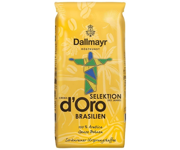 Кофе Dallmayr Crema d'Oro Selektion Brasilien в зернах 1 кг - фото-1