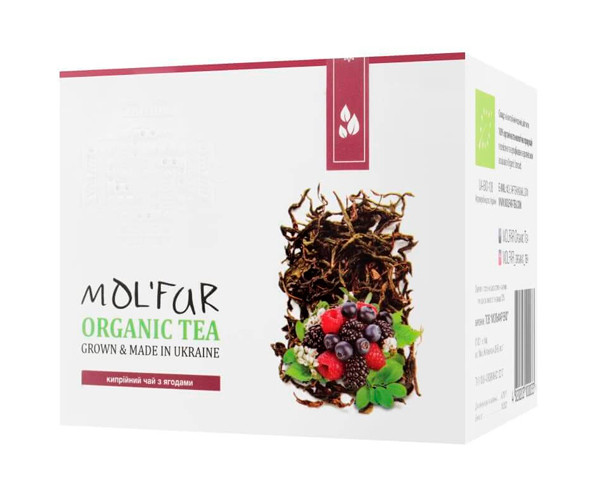 Кипрейный чай MOL'FAR с ягодами малины, черники, брусники органический 50 г - фото-1