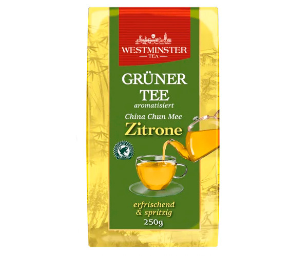 Зеленый чай Westminster Gruner Tee China Chun Mee Zitrone 250 г  - фото-1