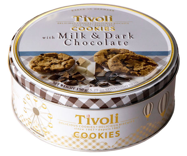 Печенье Tivoli Tin сливочное с молочным и черным шоколадом 150 г - фото-1