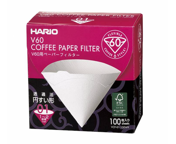 Бумажные фильтры Hario 01W белые 100 шт - фото-1