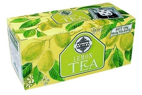Черный чай Лимон в пакетиках Млесна картон 100 г - фото-1