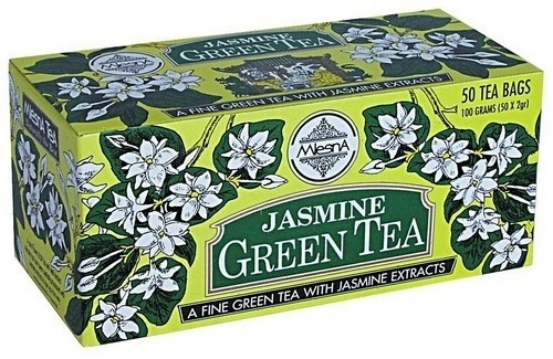 Зеленый чай Жасминовый в пакетиках Млесна картон 100 г - фото-1