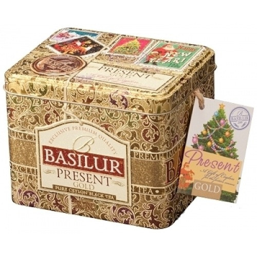 Черный чай Basilur Золотой подарок ж/б 100 г - фото-1