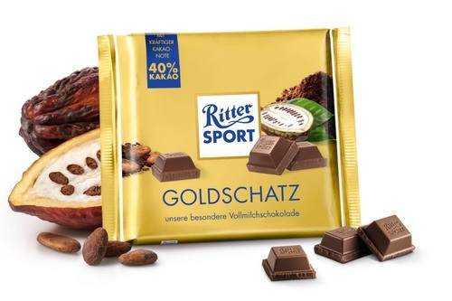 Молочный шоколад Ritter Sport Золотое сокровище 40% какао 250 г - фото-1