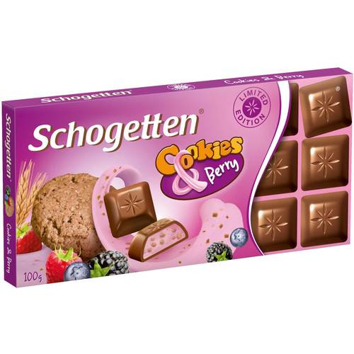 Молочный шоколад Schogetten Печенье и Ягоды 100 г - фото-1