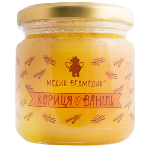 Мёд Медик ведмедик корица и ваниль 250 г - фото-1