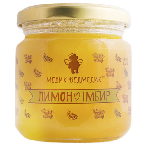 Мёд Медик ведмедик лимон-имбирь 250 г - фото-1