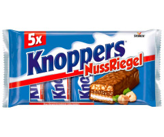 Шоколадно-вафельные батончики Knoppers с лесным орехом и нугой 200 г - фото-1