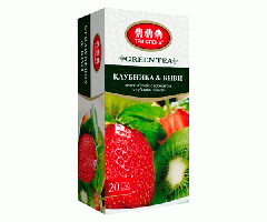 Зеленый чай Три Слона Клубника Киви в пакетиках 20 шт - фото-1