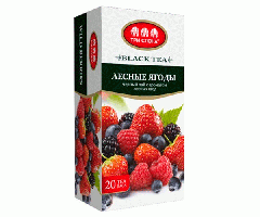 Черный чай Три Слона Лесные Ягоды в пакетиках 20 шт - фото-1
