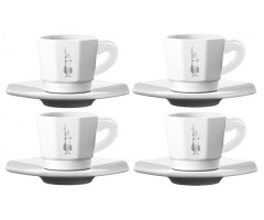Набор чашек с блюдцем Bialetti Total White 4 шт 75 мл