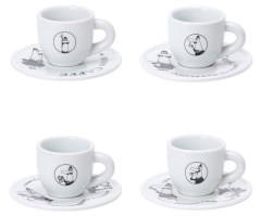 Набор чашек с блюдцем Bialetti Tazzine Moka Carosello 4 шт 80 мл (Y0TZ033)