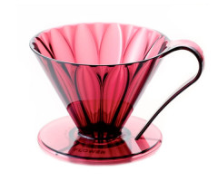 Пуровер CAFEC пластиковый Tritan Сone-Shaped Flower Dripper Cup 4 Сlear wine red на 1-4 чашки