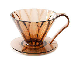 Пуровер CAFEC пластиковый Tritan Сone-Shaped Flower Dripper Cup 1 Сlear pink brown на 1 чашку