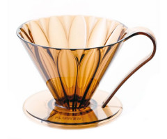 Пуровер CAFEC пластиковый Tritan Сone-Shaped Flower Dripper Cup 4 Сlear pink brown на 1-4 чашки
