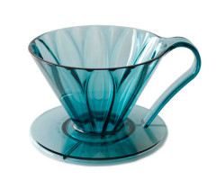 Пуровер CAFEC пластиковый Tritan Сone-Shaped Flower Dripper Cup 1 Сlear blue green на 1 чашку