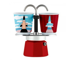 Гейзерная кофеварка Bialetti Set Mini Express Magritte на 2 порции 90 мл