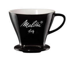 Пуровер для заваривания кофе Melitta FilterCone 1x4 фарфоровый Black