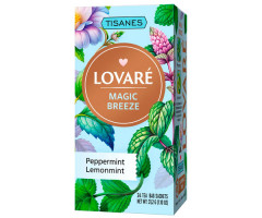 Травяной чай Lovare Tisanes Magic Breeze из листьев перечной и лимонной мяты в саше 24 шт