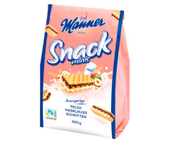 Вафли Manner Snack Minis с молочно-ореховым кремом 300 г