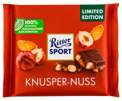 Молочный шоколад Ritter Sport Фундук и кукурузные хлопья 100 г