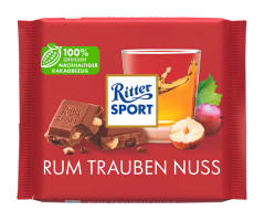Молочный шоколад Ritter Sport Ямайский ром с изюмом и орехами 100 г