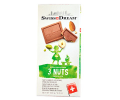 Молочный шоколад SwissDream 3 Nuts Bar 100 г