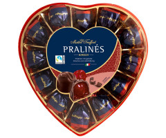 Шоколадные конфеты Maitre Truffout Pralines Сердце Вишня в ликере 4% 140 г - фото-1
